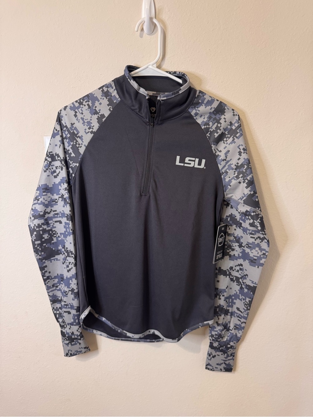 Colosseum Navy and Gray Digital Camo Quarter-Zip